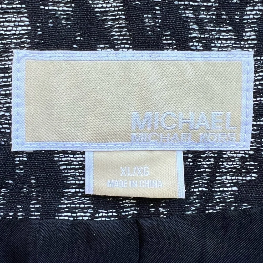MICHAEL KORS Long Black and Gray Lined Blazer Jacket Women’s XL